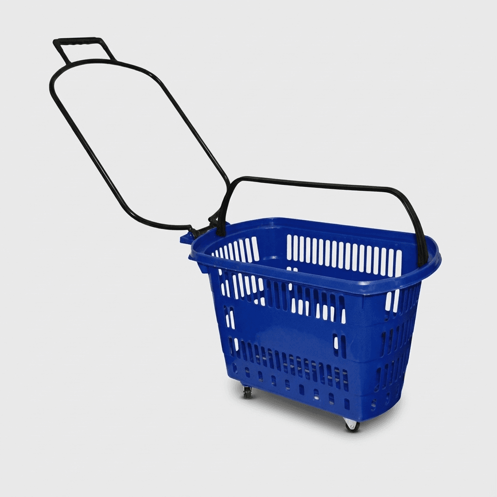 Cesto de Compras com Rodas 30L